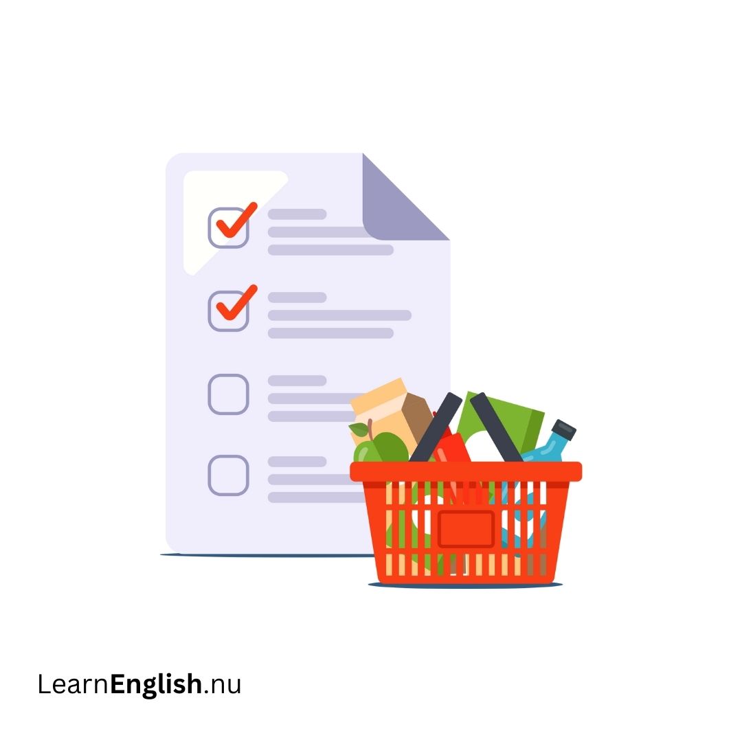 Shopping list قائمة التسوق