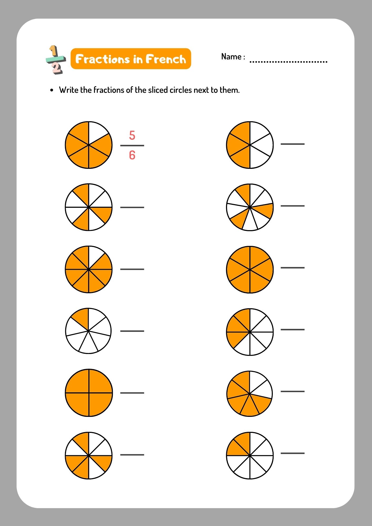 fractions in french