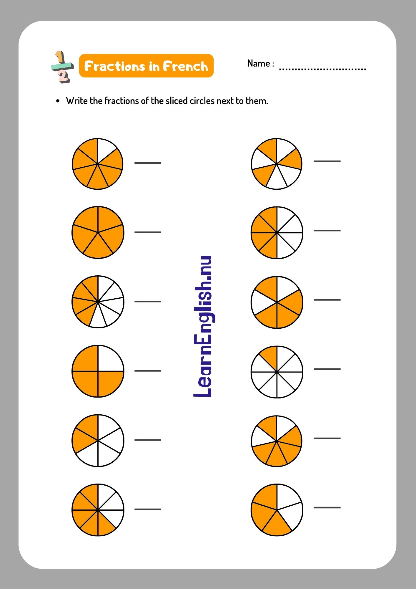 fractions in french