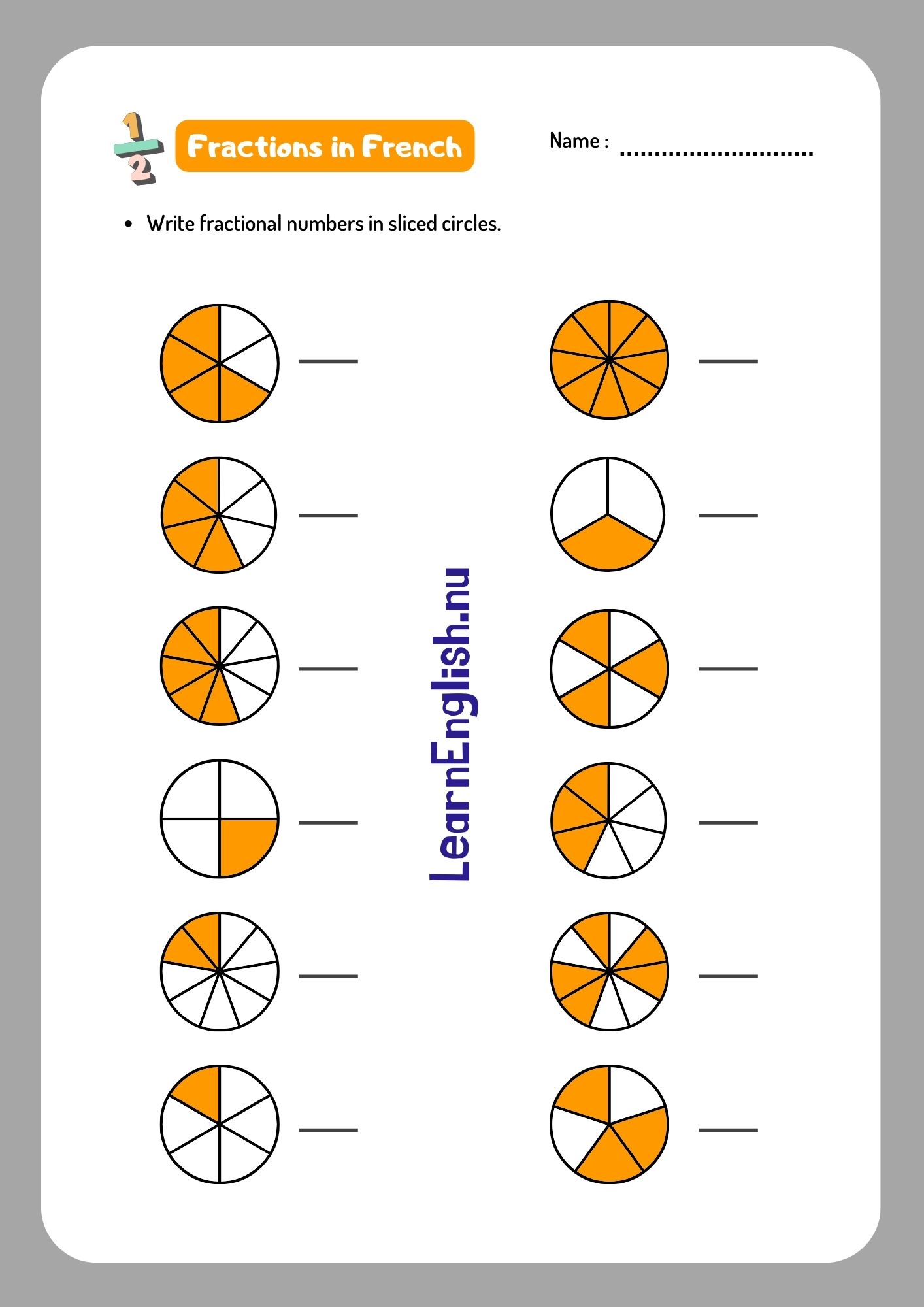 fractions in french