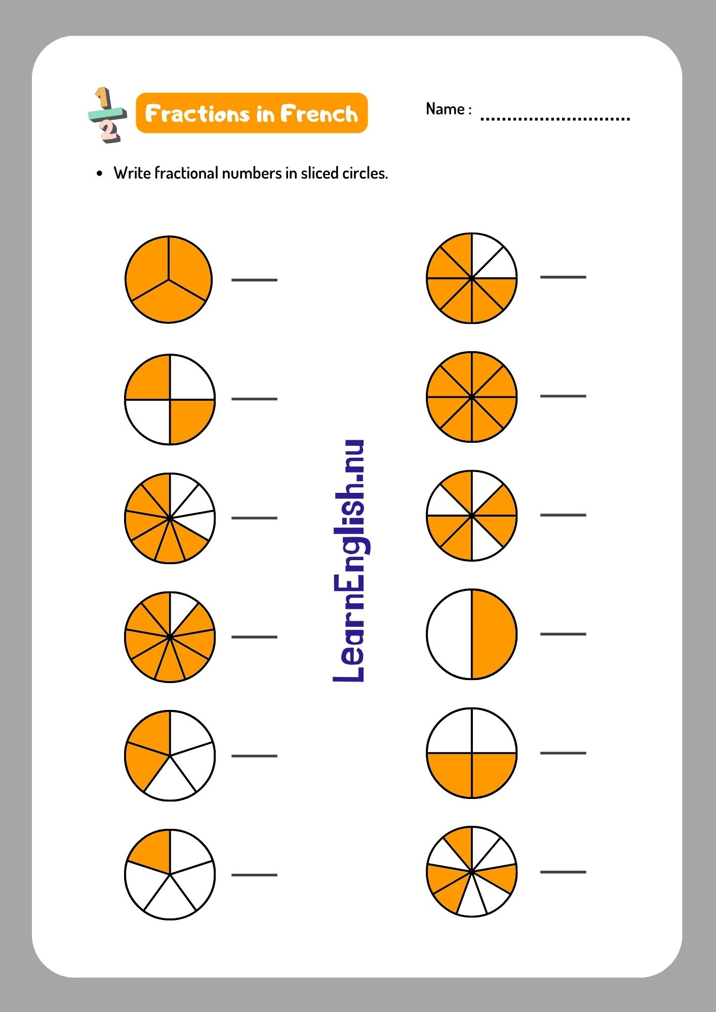 fractions in french