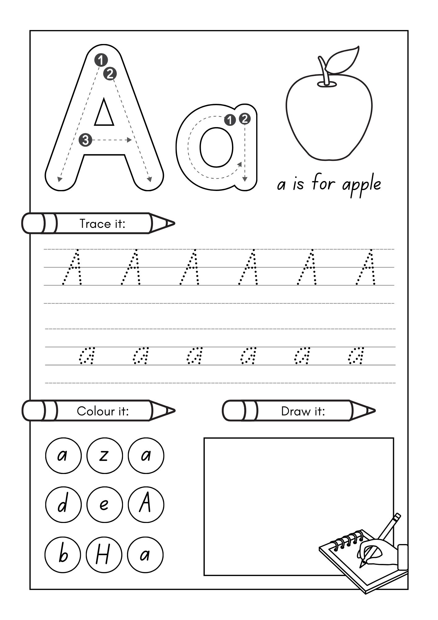 english alphabet worksheet