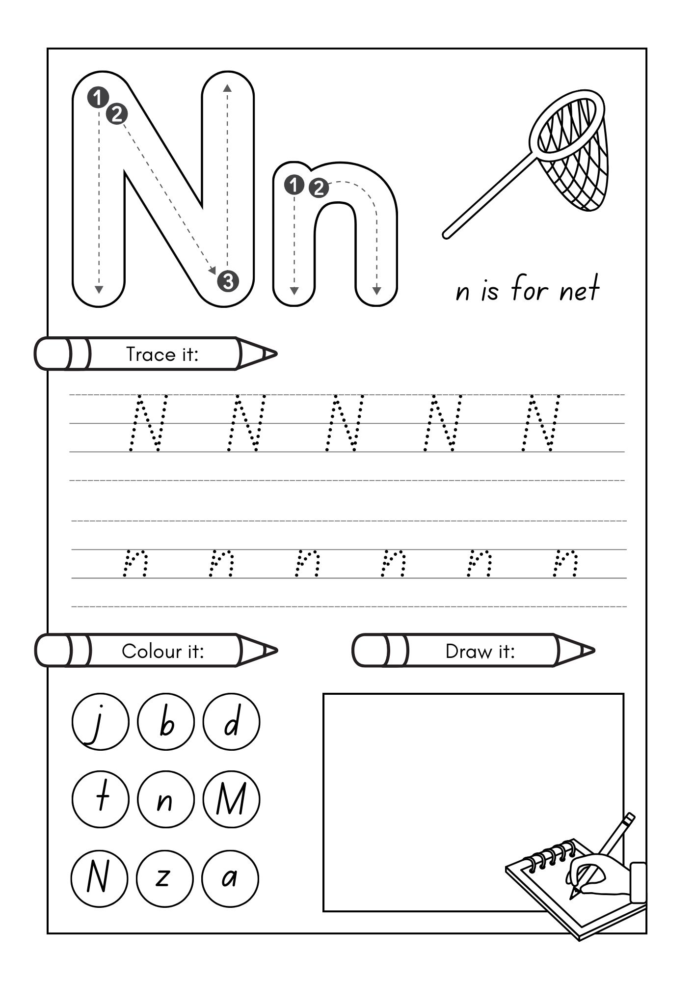 english alphabet worksheet
