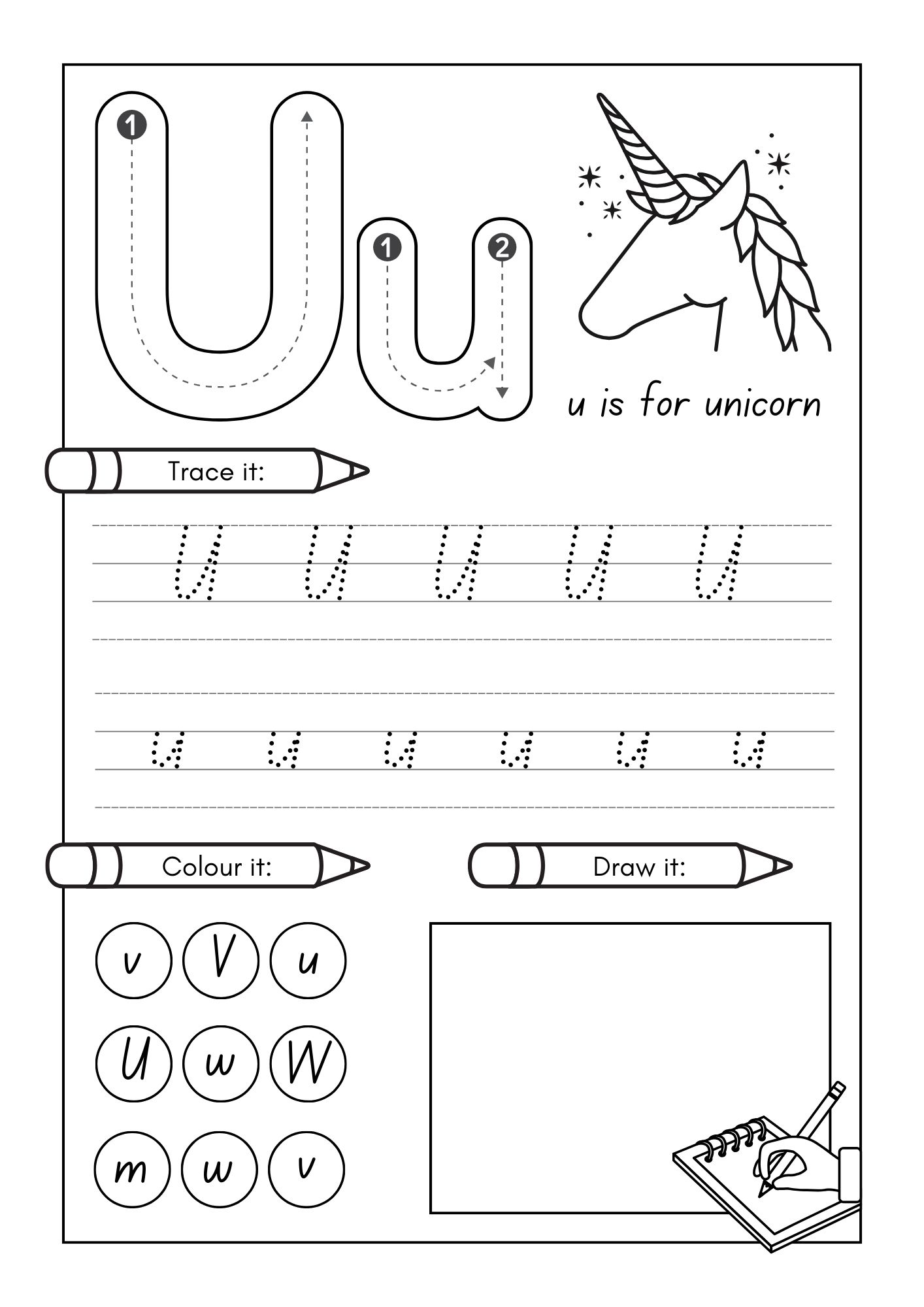 english alphabet worksheet