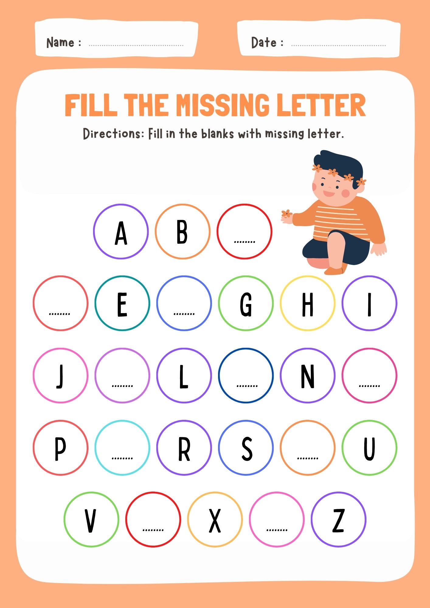 english alphabet worksheet