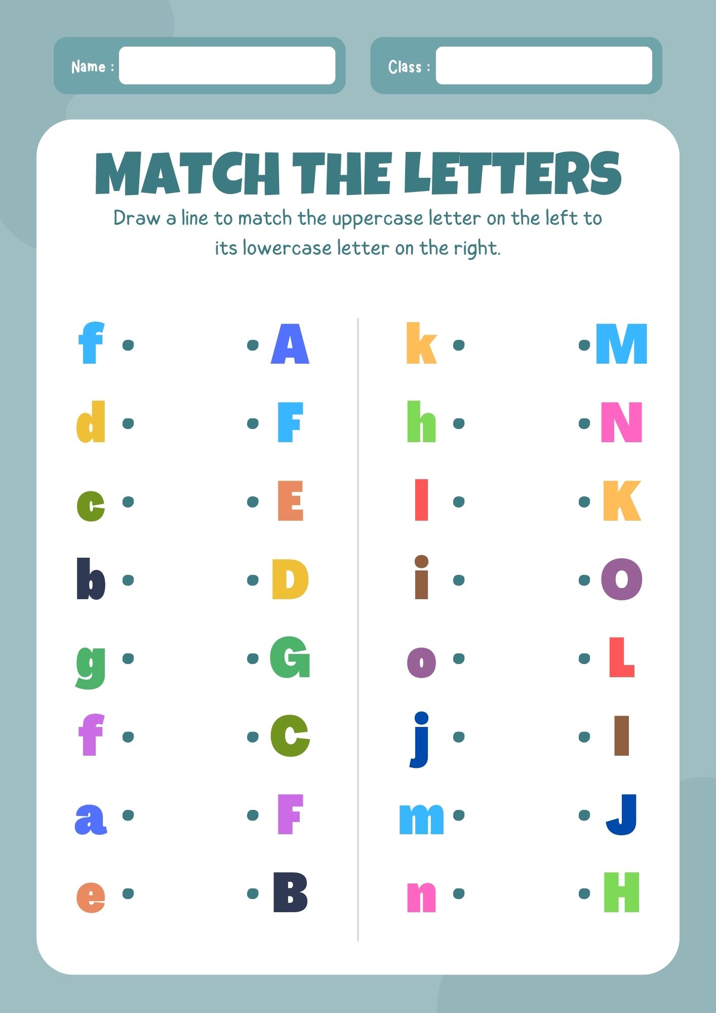 english alphabet worksheet