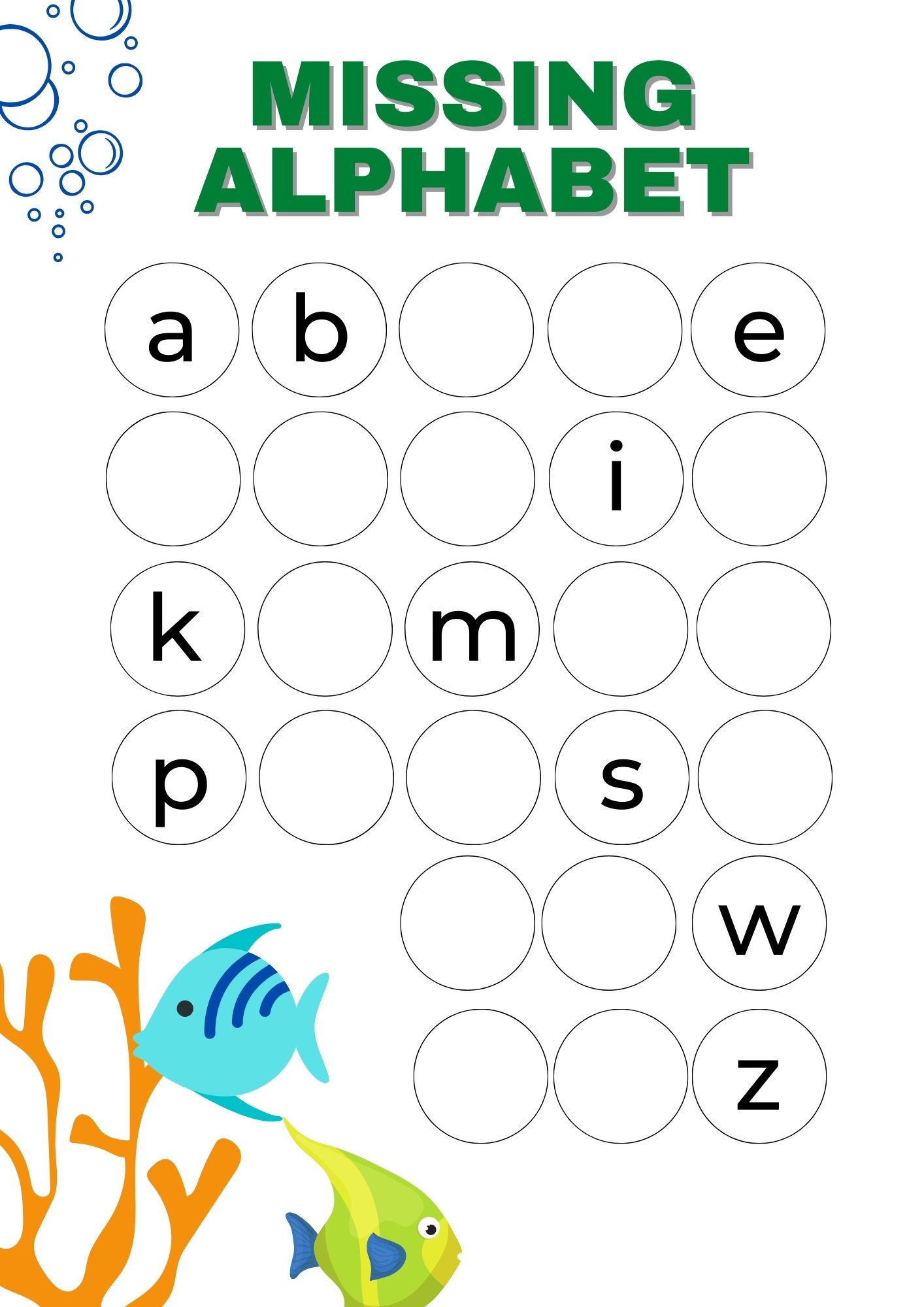 english alphabet worksheet