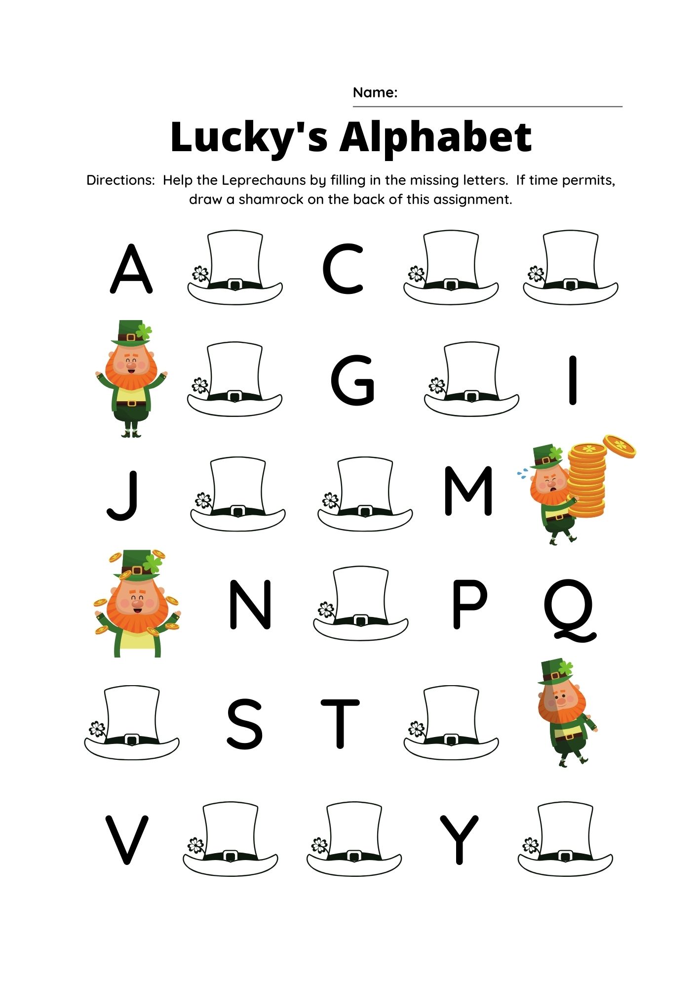 english alphabet worksheet