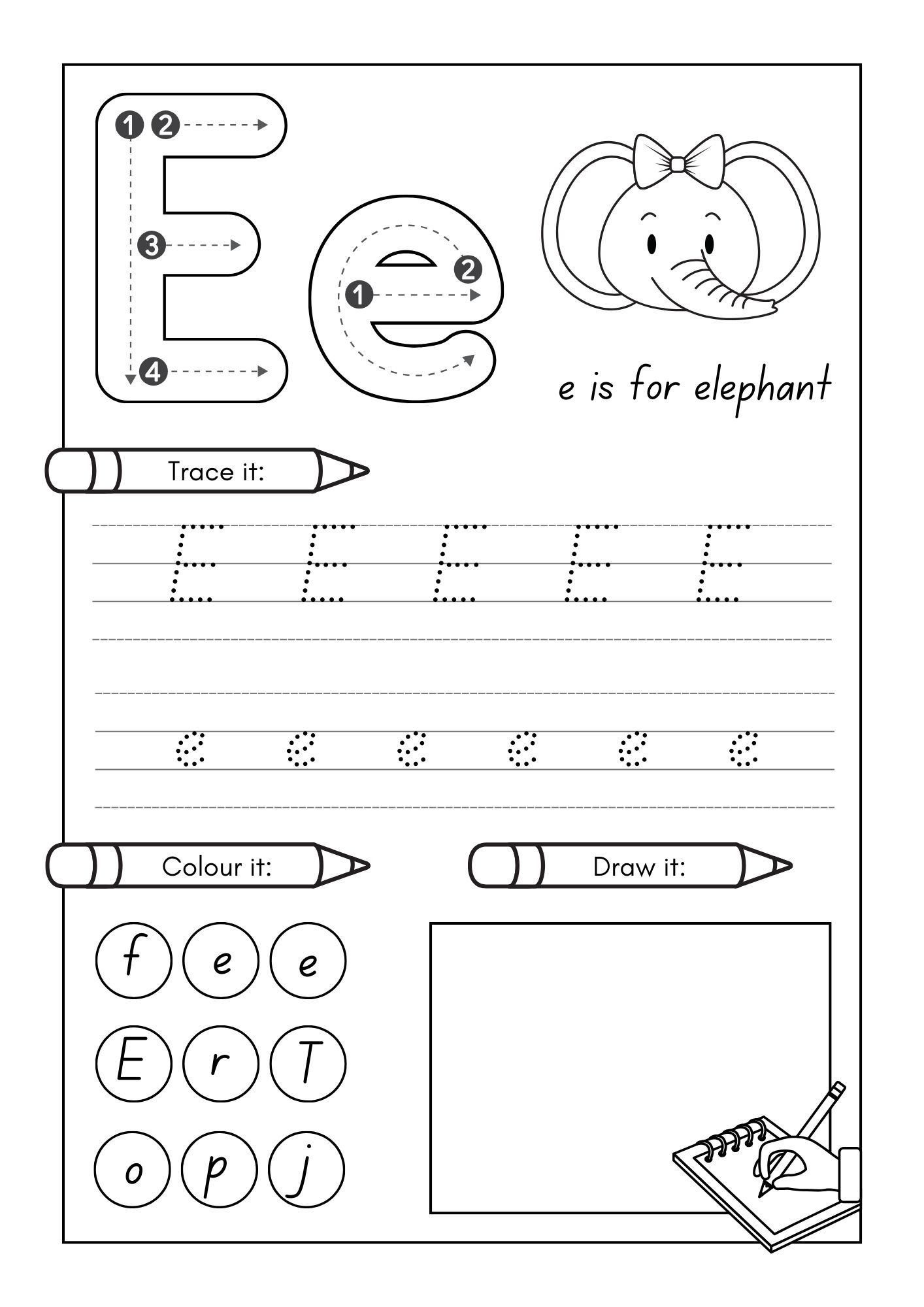 english alphabet worksheet