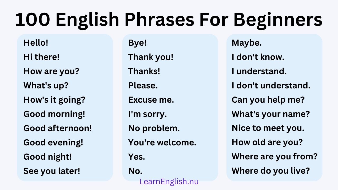 english phrases for daily use in english