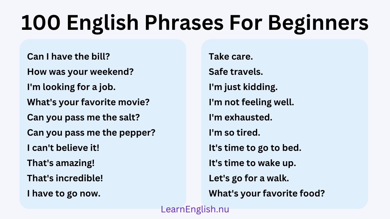 english phrases for daily use in english