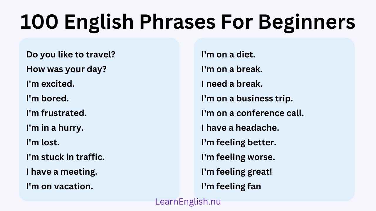english phrases for daily use in english