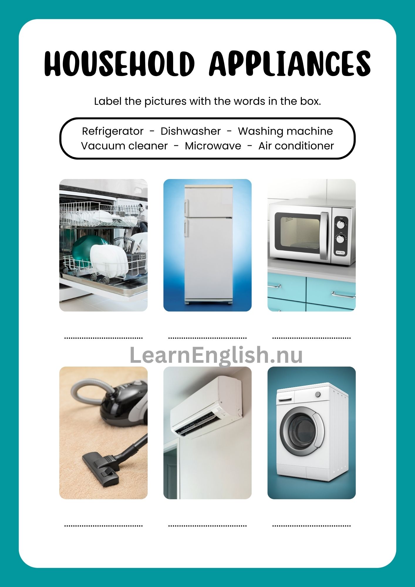 اسماء الاجهزة الكهربائية بالانجليزي بالصور والصوت