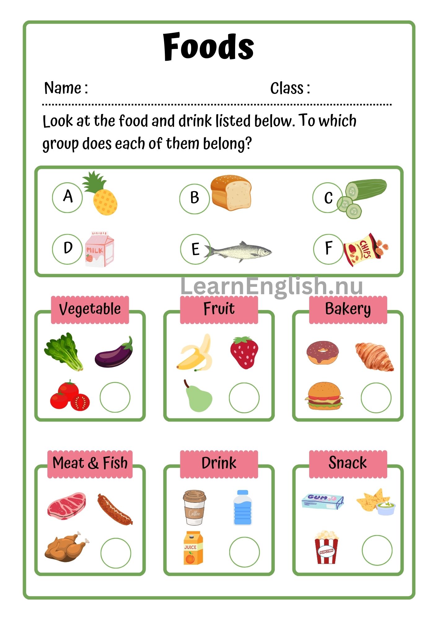 اسماء الطعام والوجبات السريعة بالانجليزي بالصور والصوت