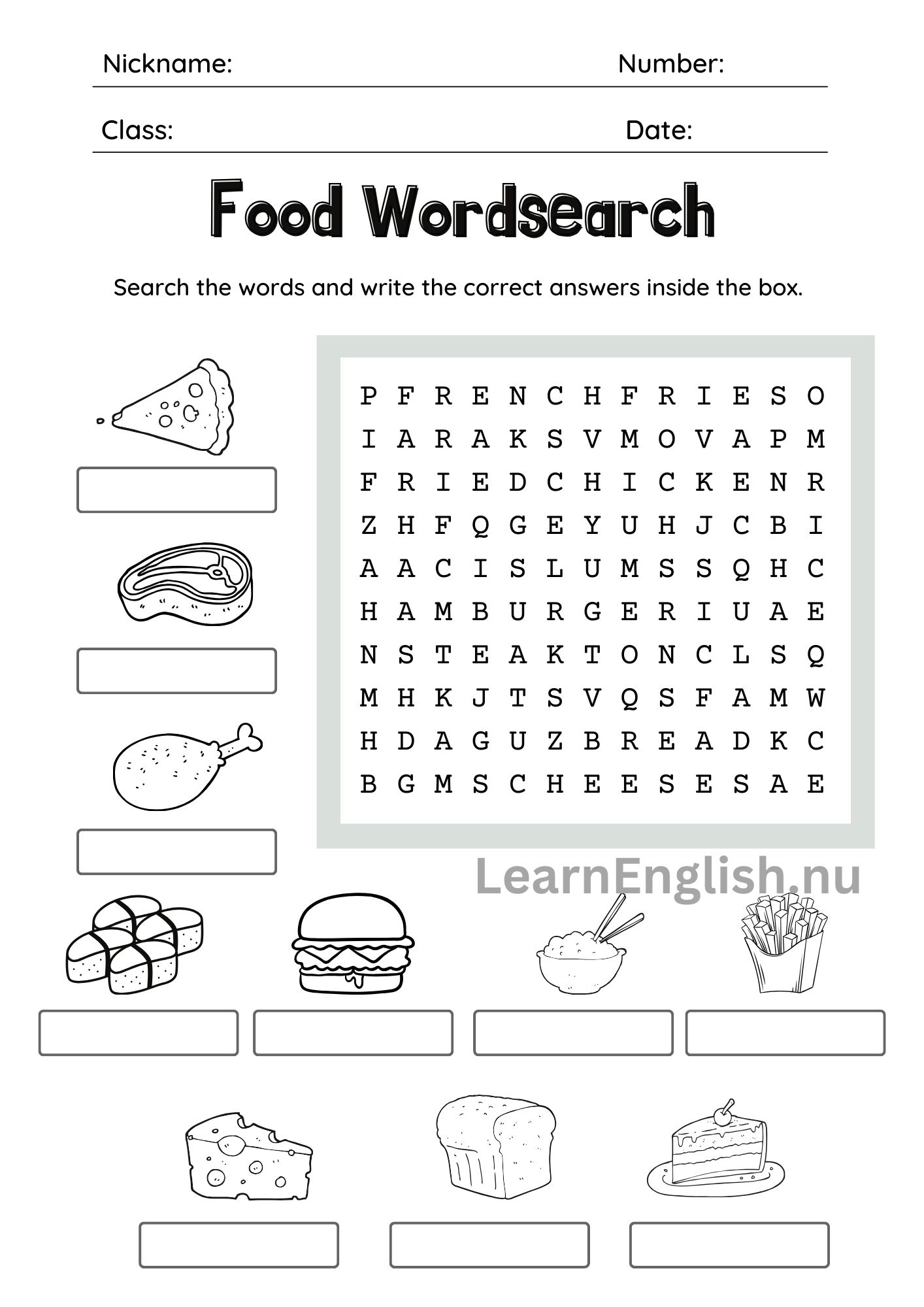 اسماء الطعام والوجبات السريعة بالانجليزي بالصور والصوت