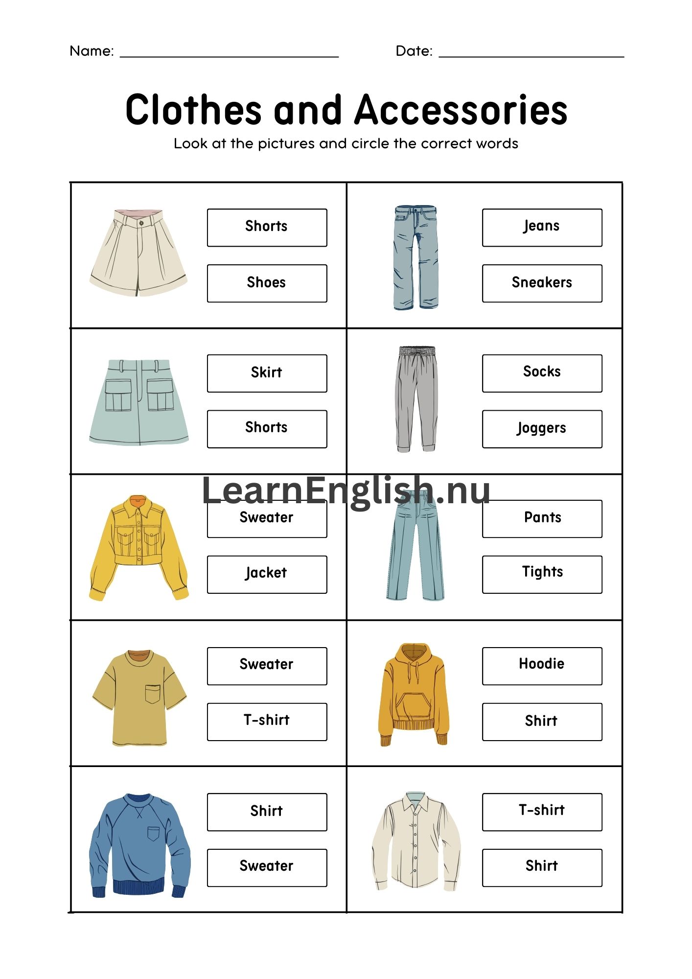 اسماء الملابس النسائية بالانجليزي بالصور والصوت