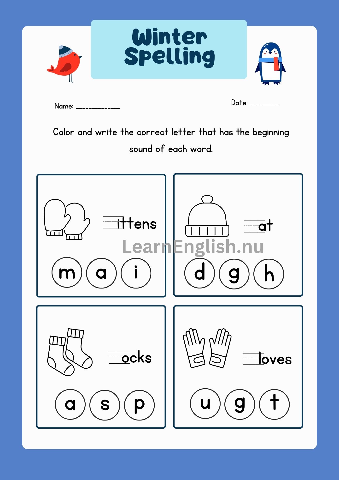 اسماء ملابس الشتاء بالانجليزي بالصور والصوت