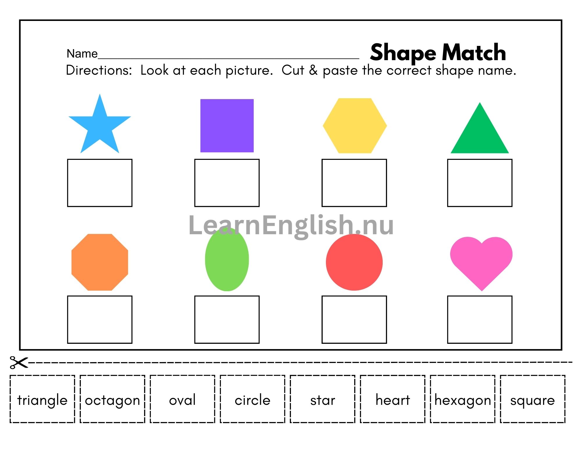 الاشكال الهندسية بالانجليزي بالصور والصوت