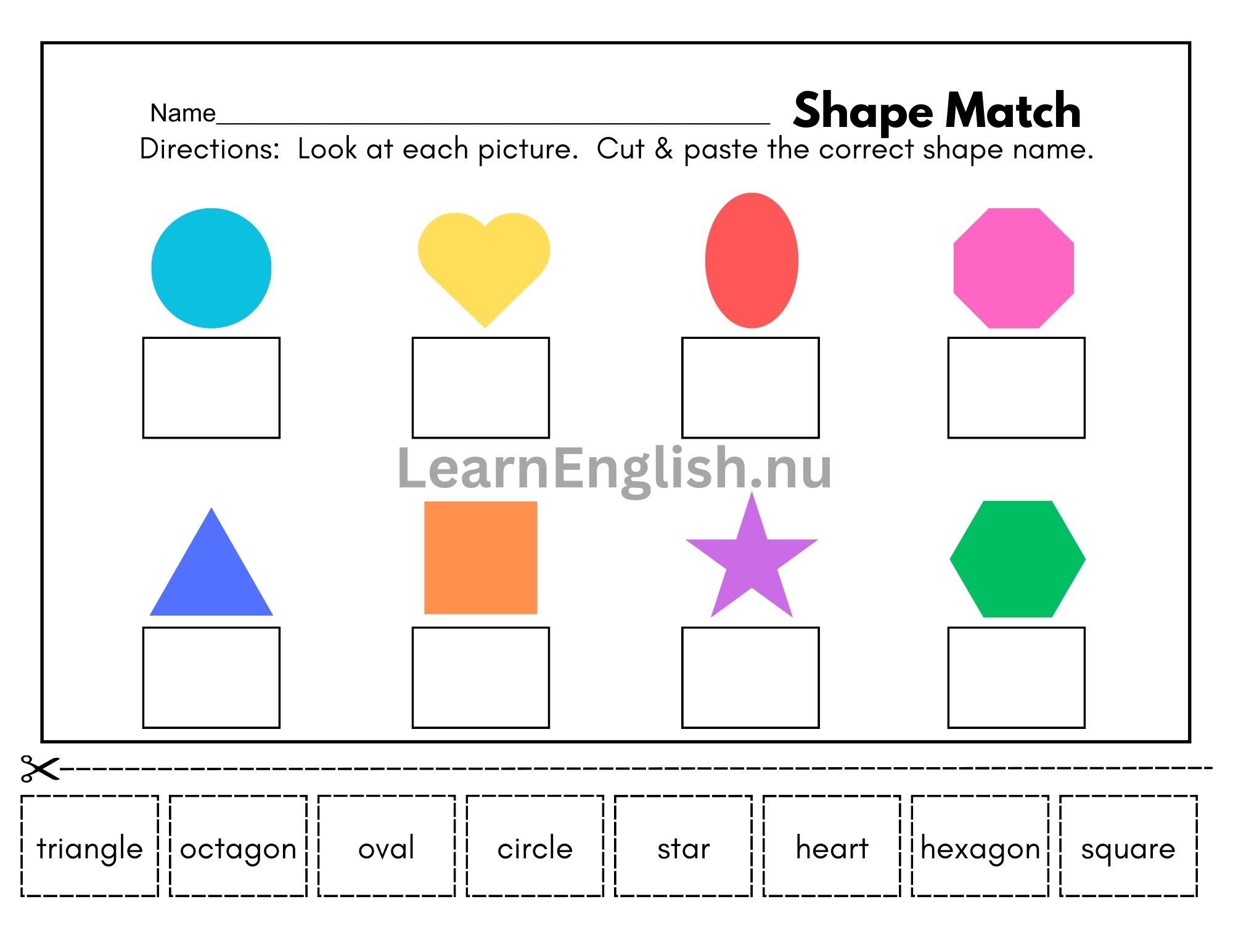 الاشكال الهندسية بالانجليزي بالصور والصوت