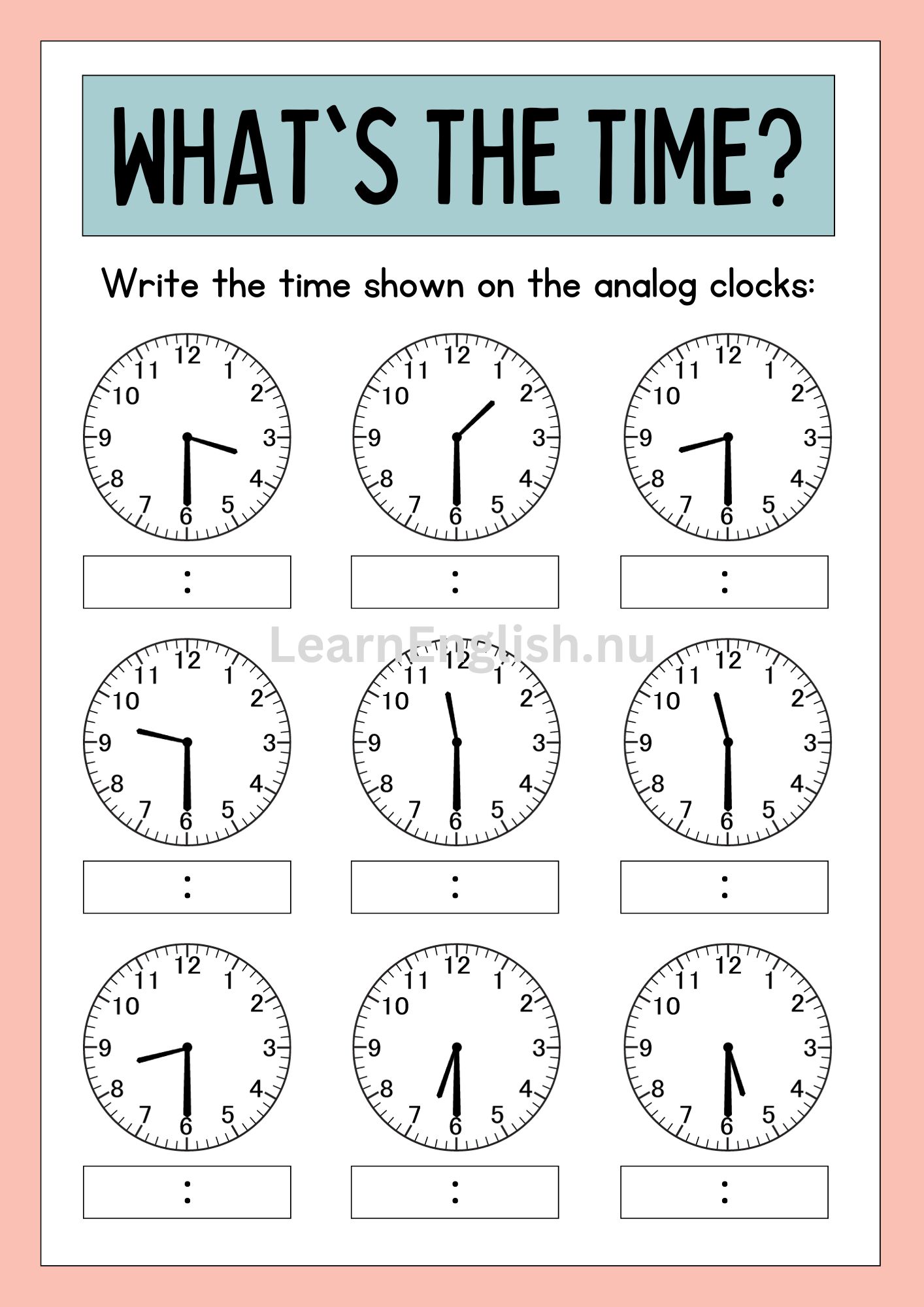 السؤال عن الساعة بالانجليزي بالصوت