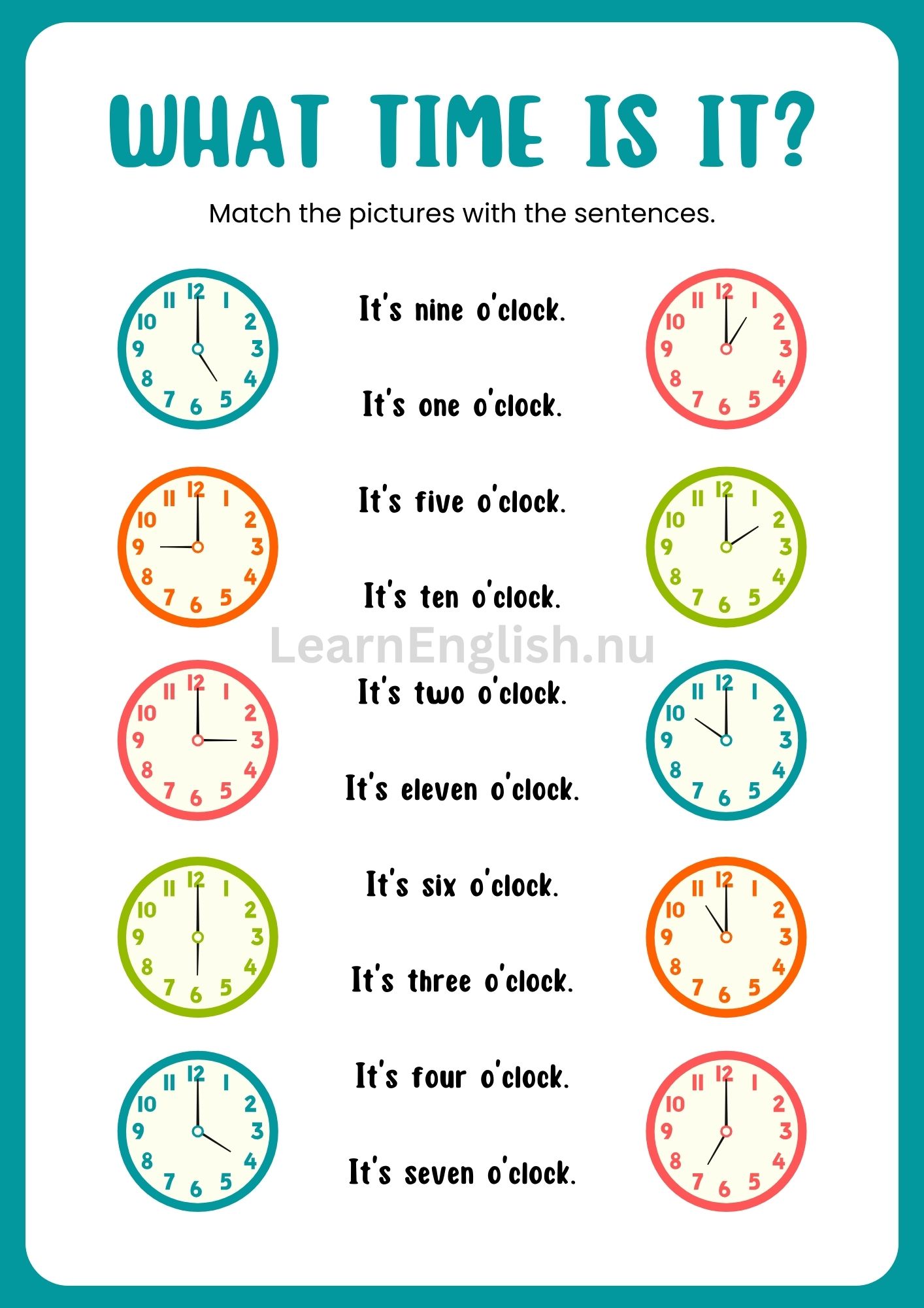 السؤال عن الساعة بالانجليزي بالصوت