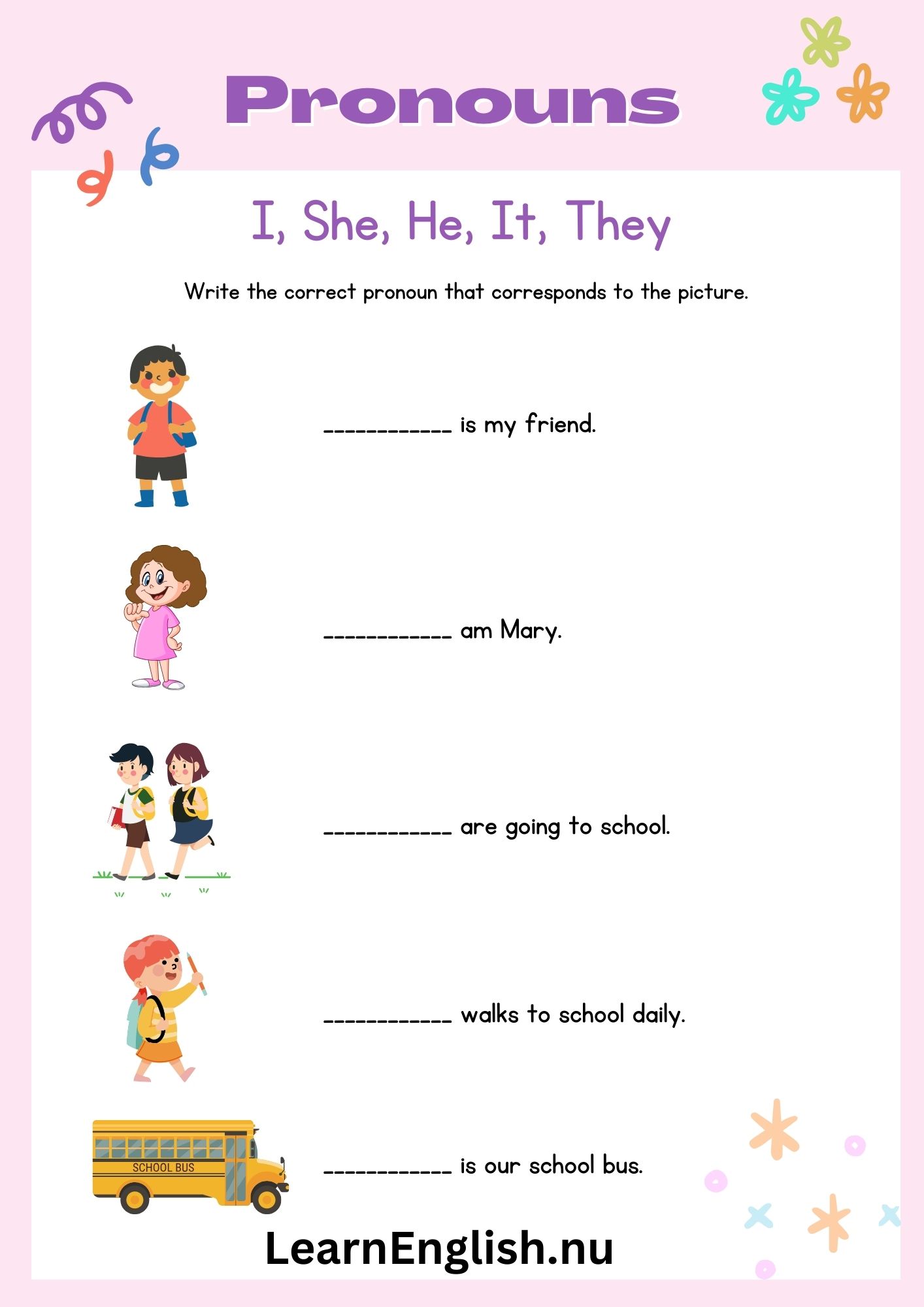 الضمائر الانجليزية للمبتدئين