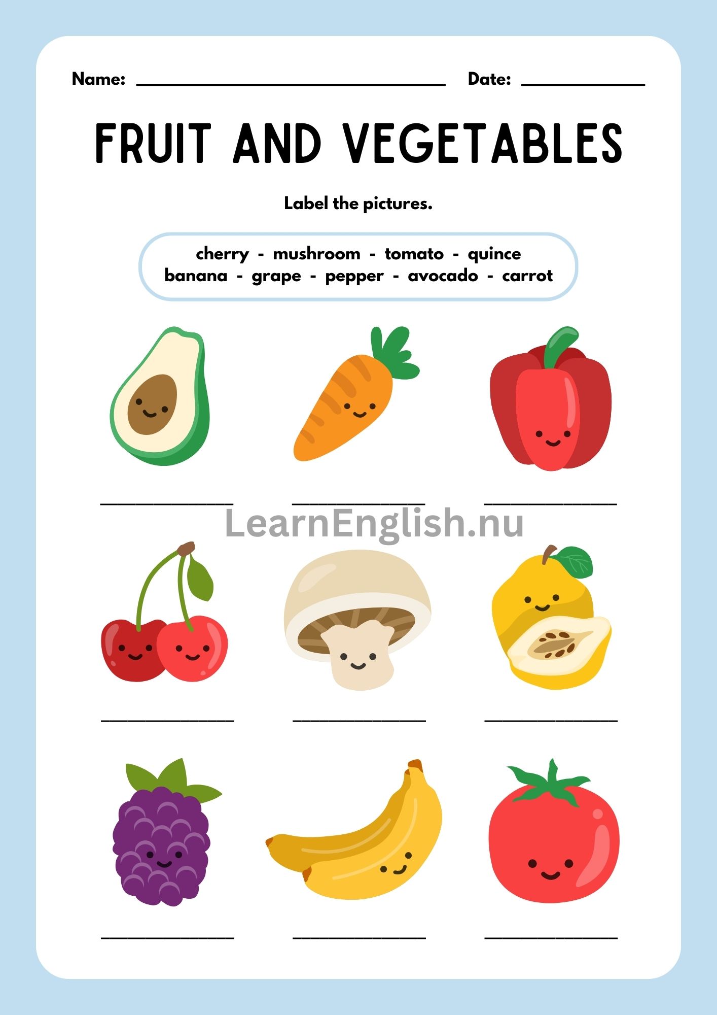 الفواكه بالانجليزي بالصور والصوت