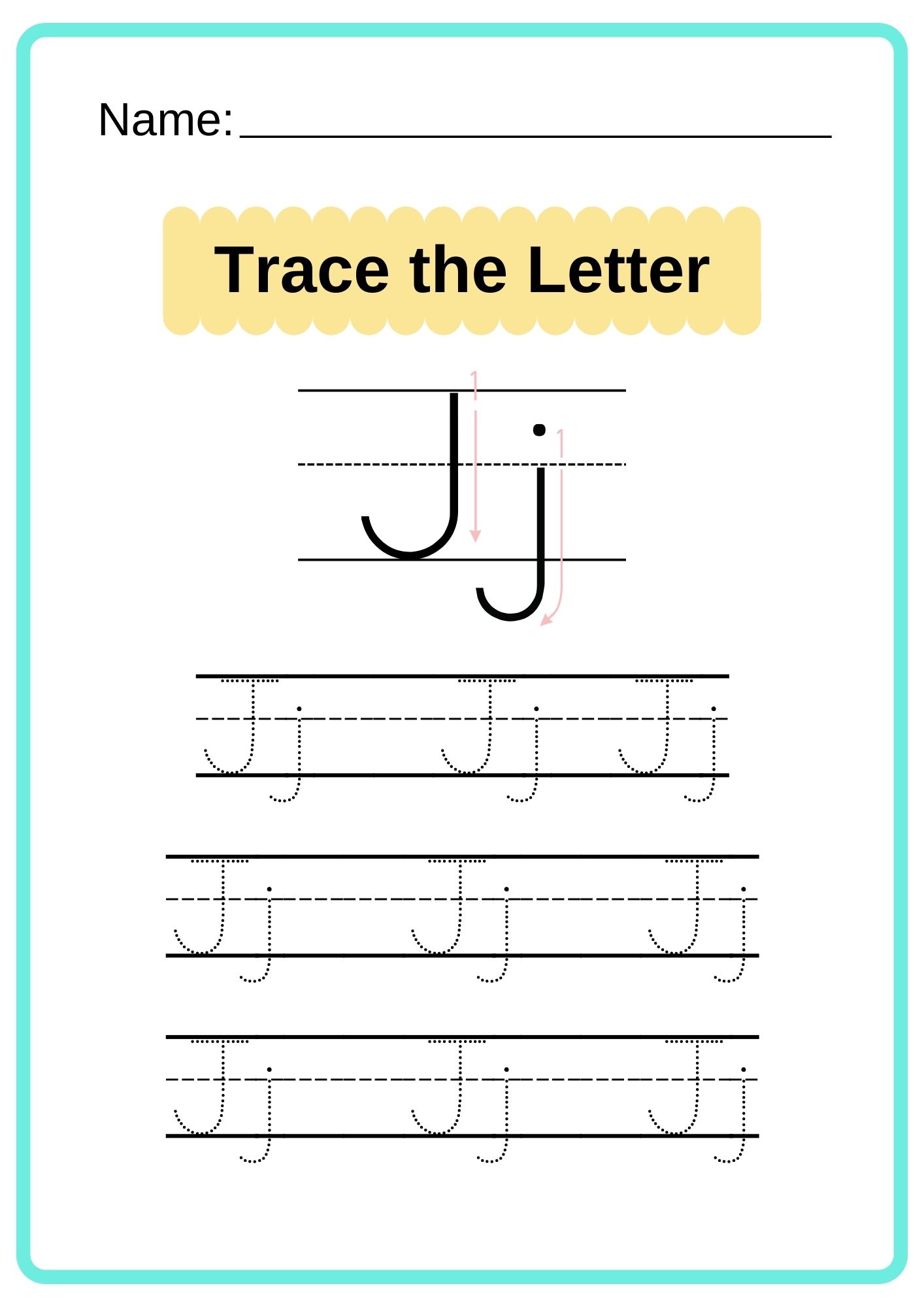 english alphabet tracing worksheet