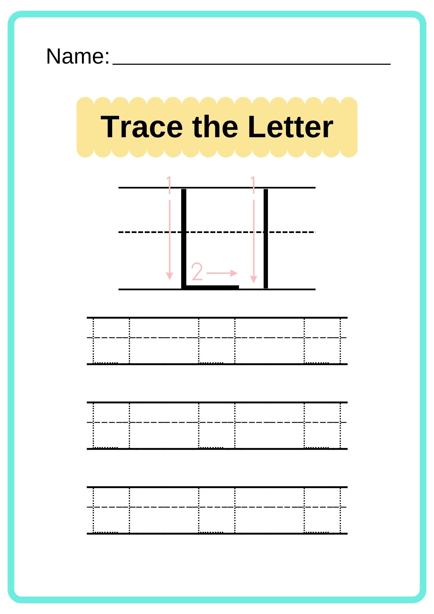 english alphabet tracing worksheet