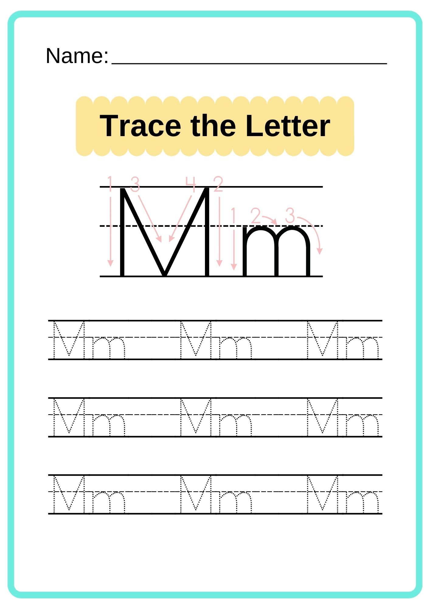 english alphabet tracing worksheet