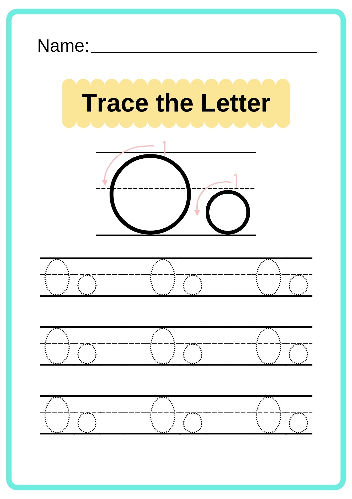 english alphabet tracing worksheet