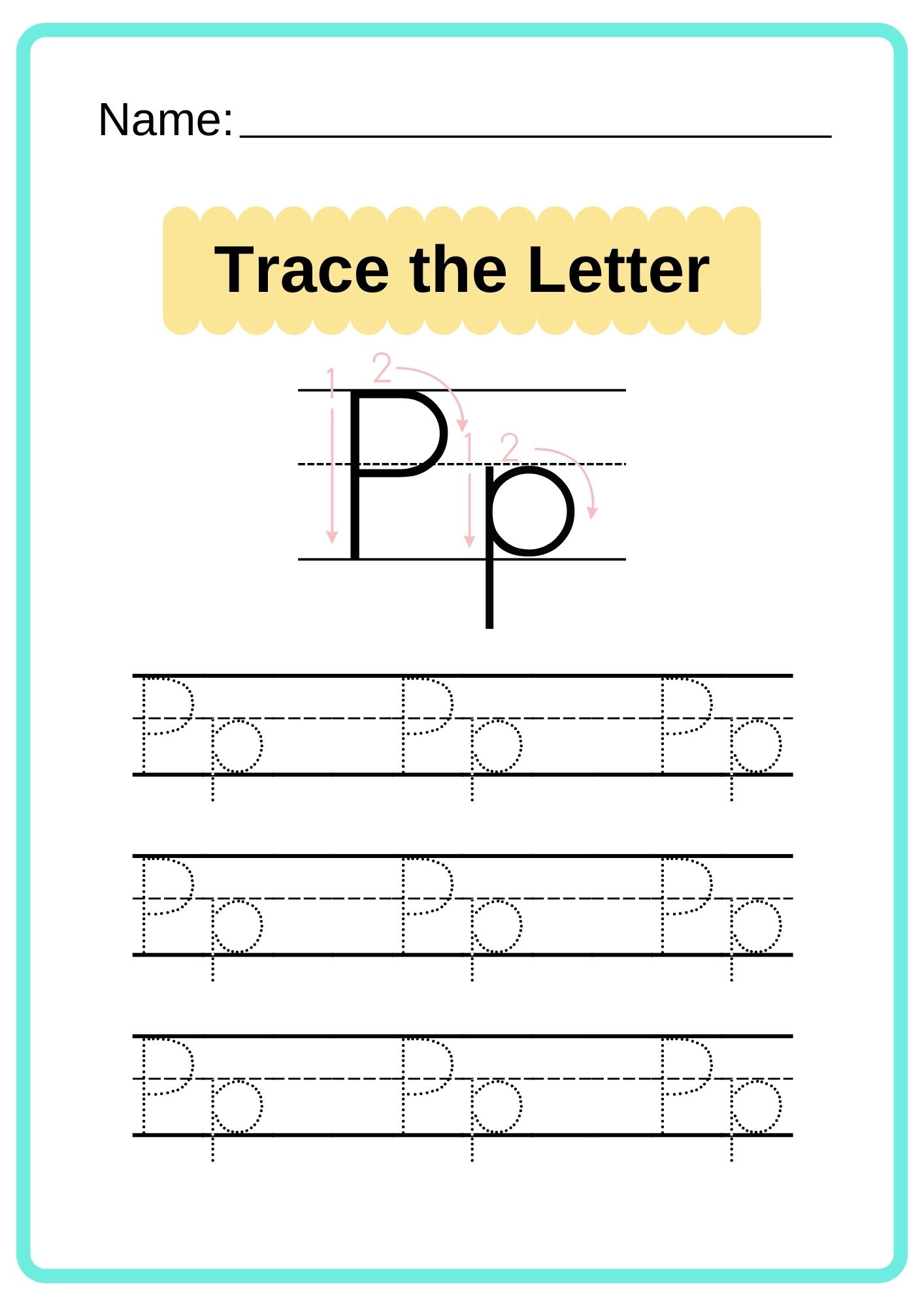 english alphabet tracing worksheet