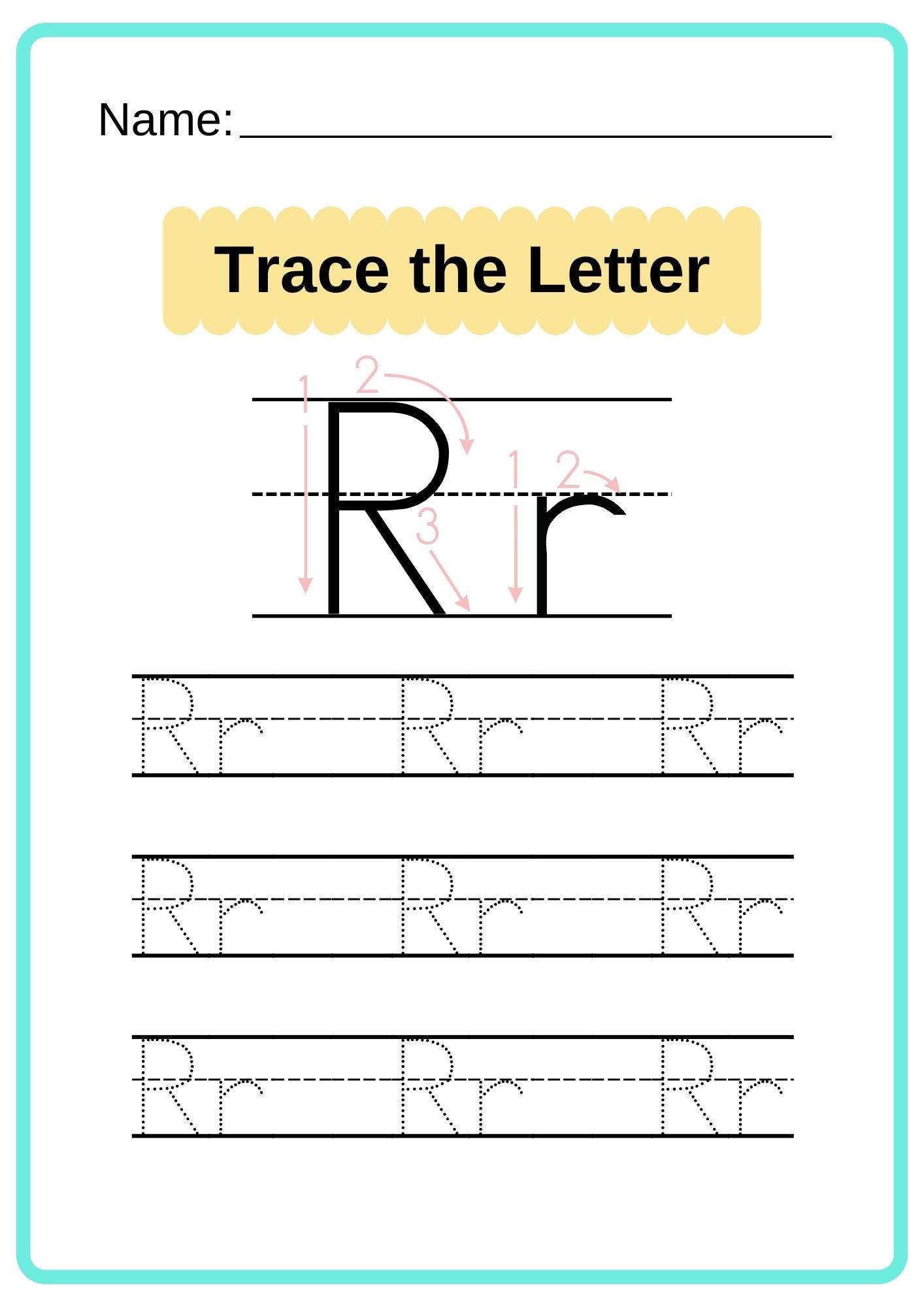 english alphabet tracing worksheet