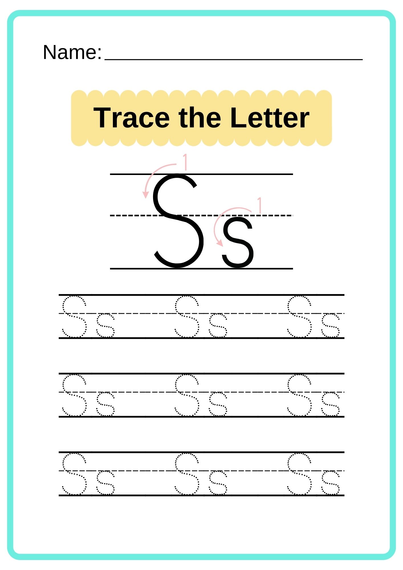 english alphabet tracing worksheet