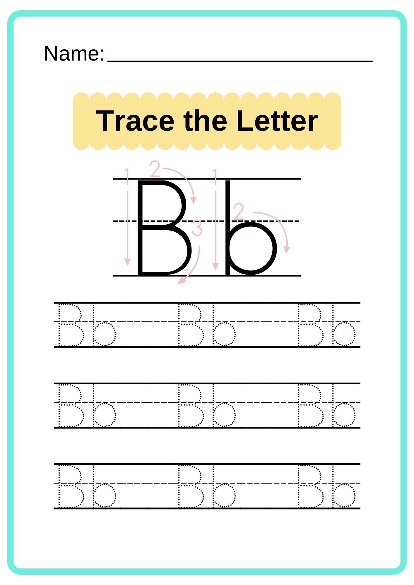 english alphabet tracing worksheet