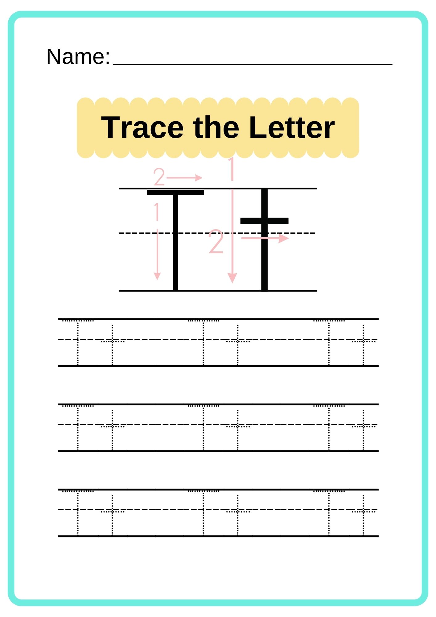 english alphabet tracing worksheet