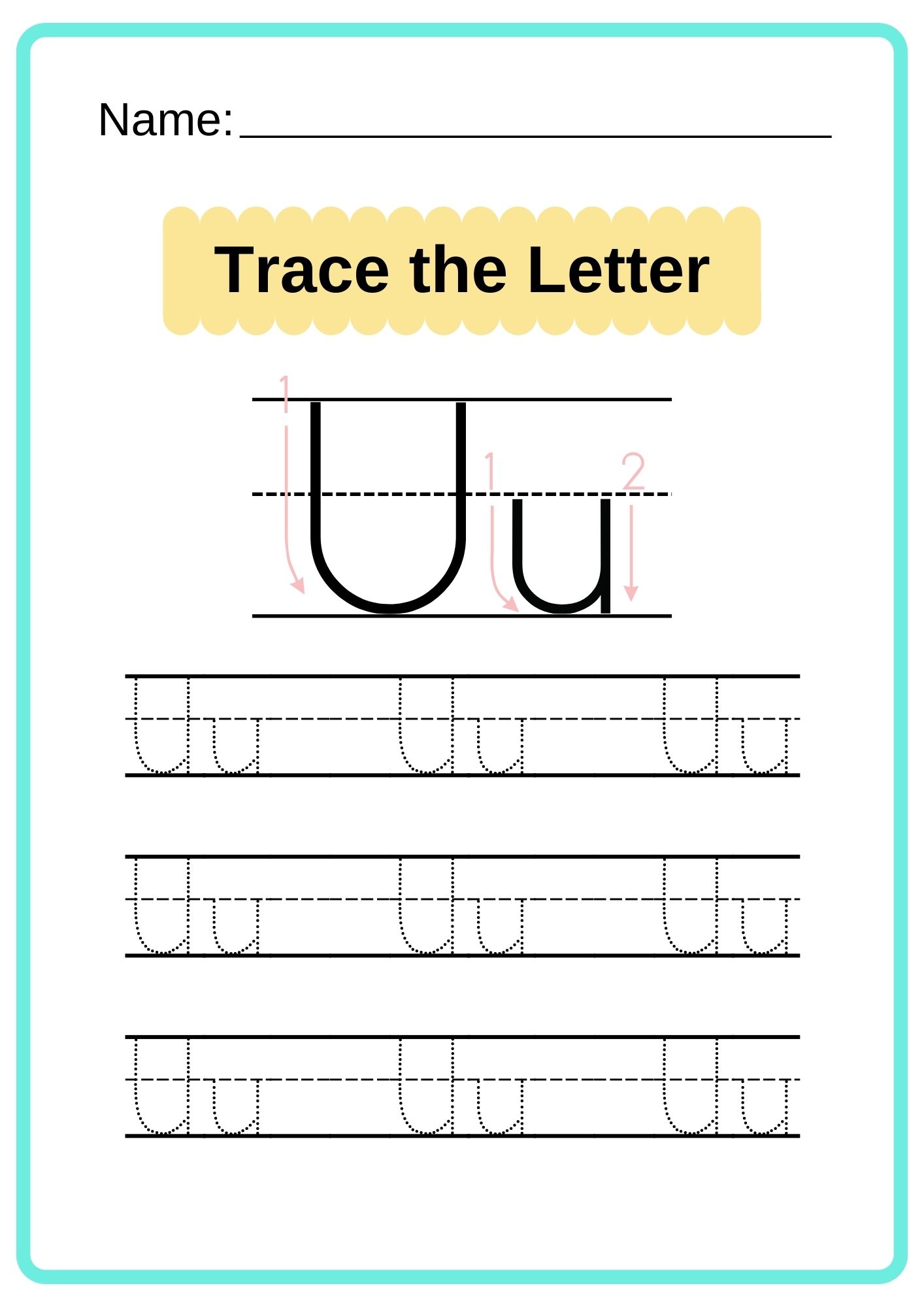 english alphabet tracing worksheet