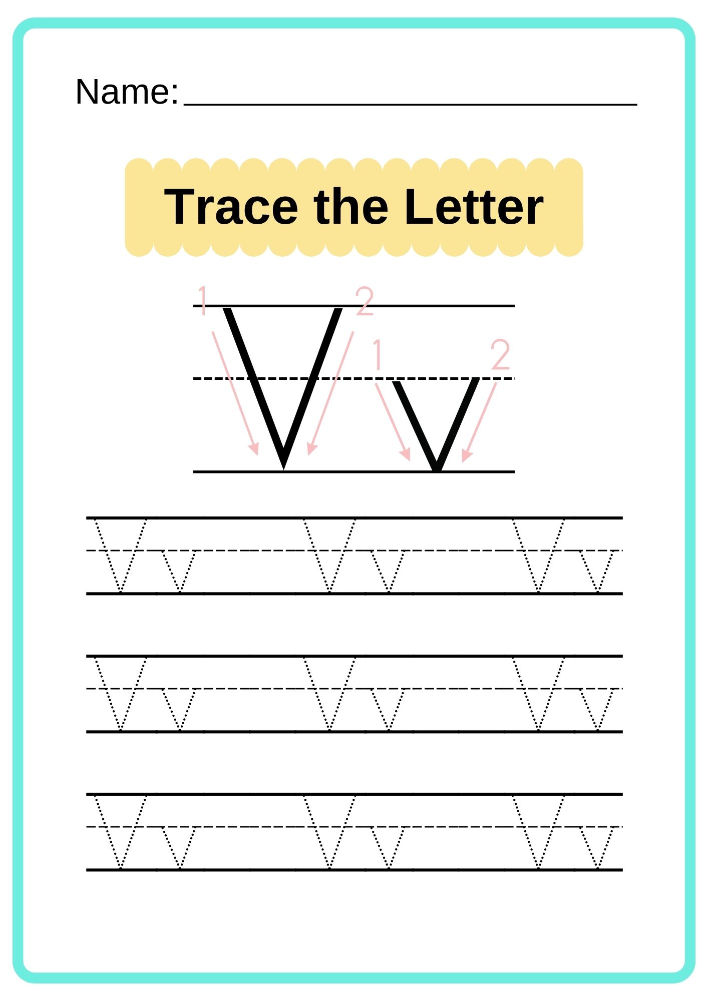 english alphabet tracing worksheet
