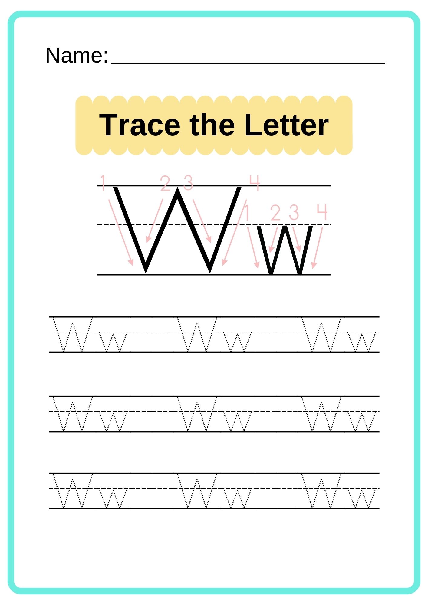 english alphabet tracing worksheet