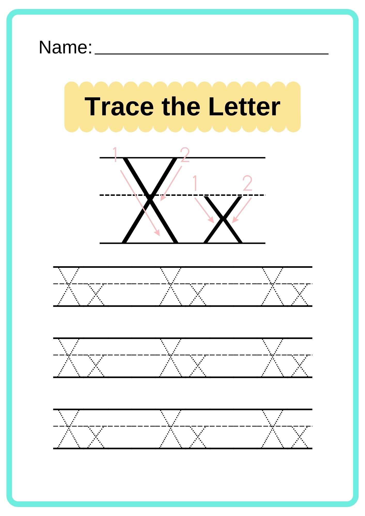 english alphabet tracing worksheet
