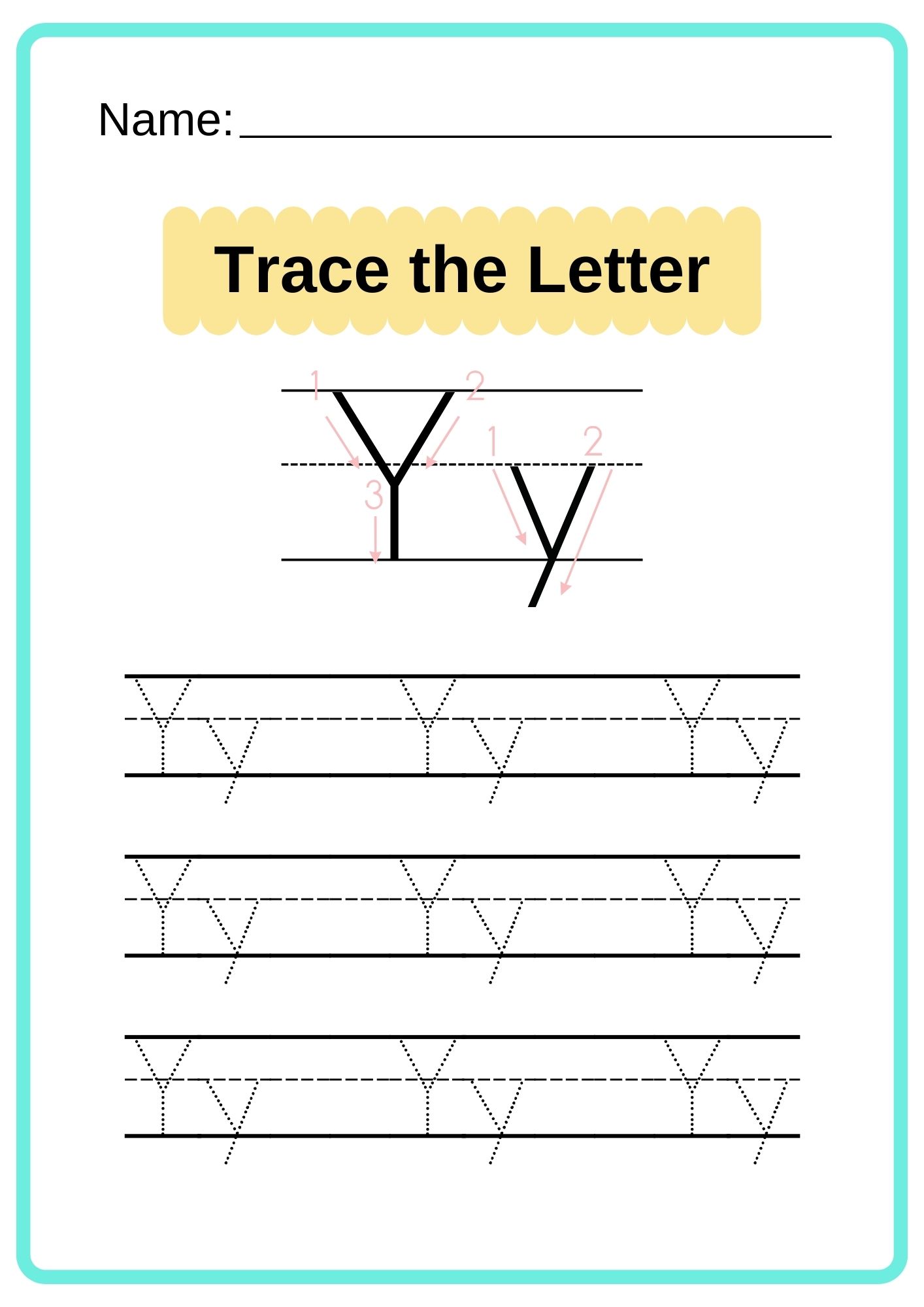 english alphabet tracing worksheet