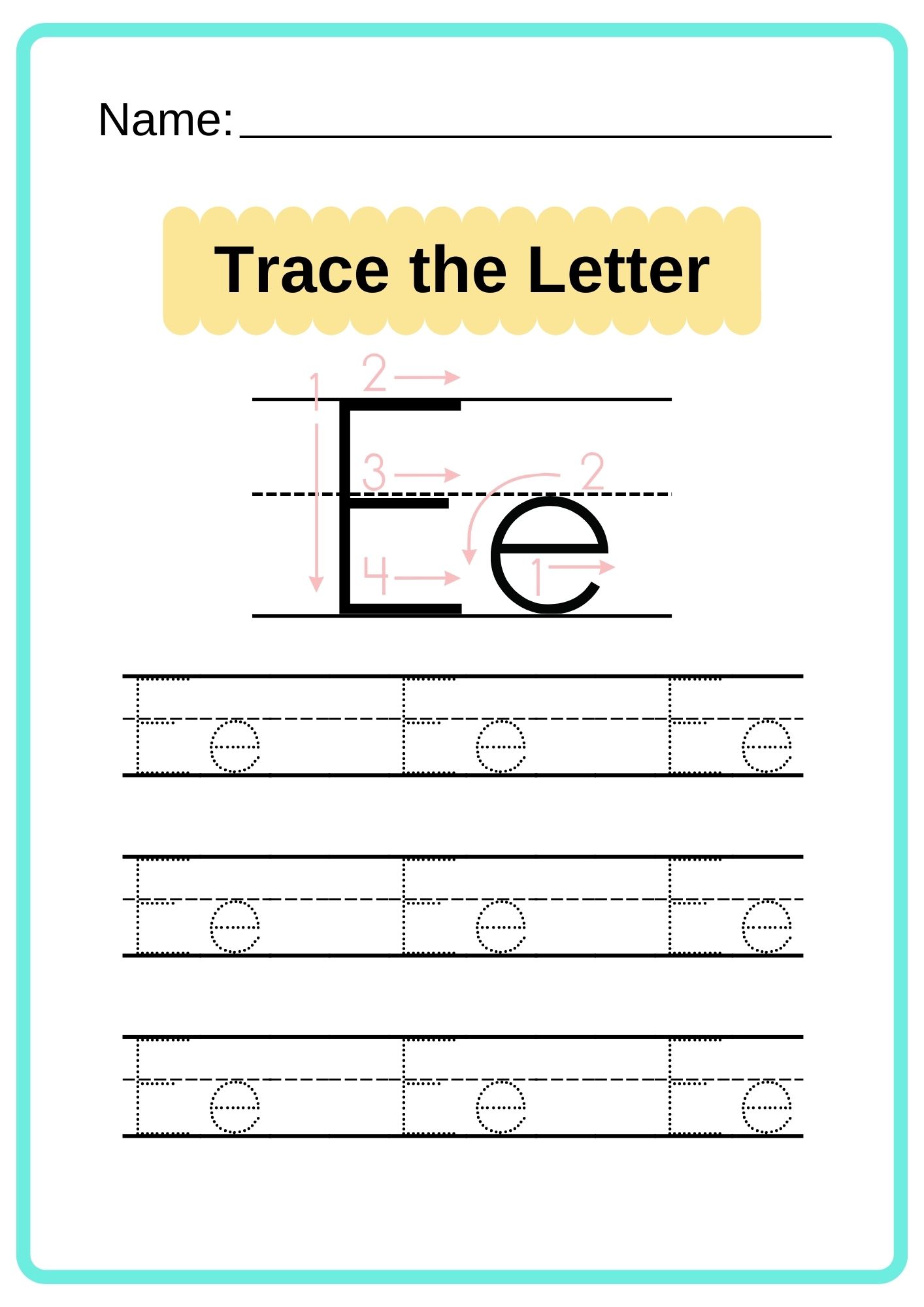 english alphabet tracing worksheet
