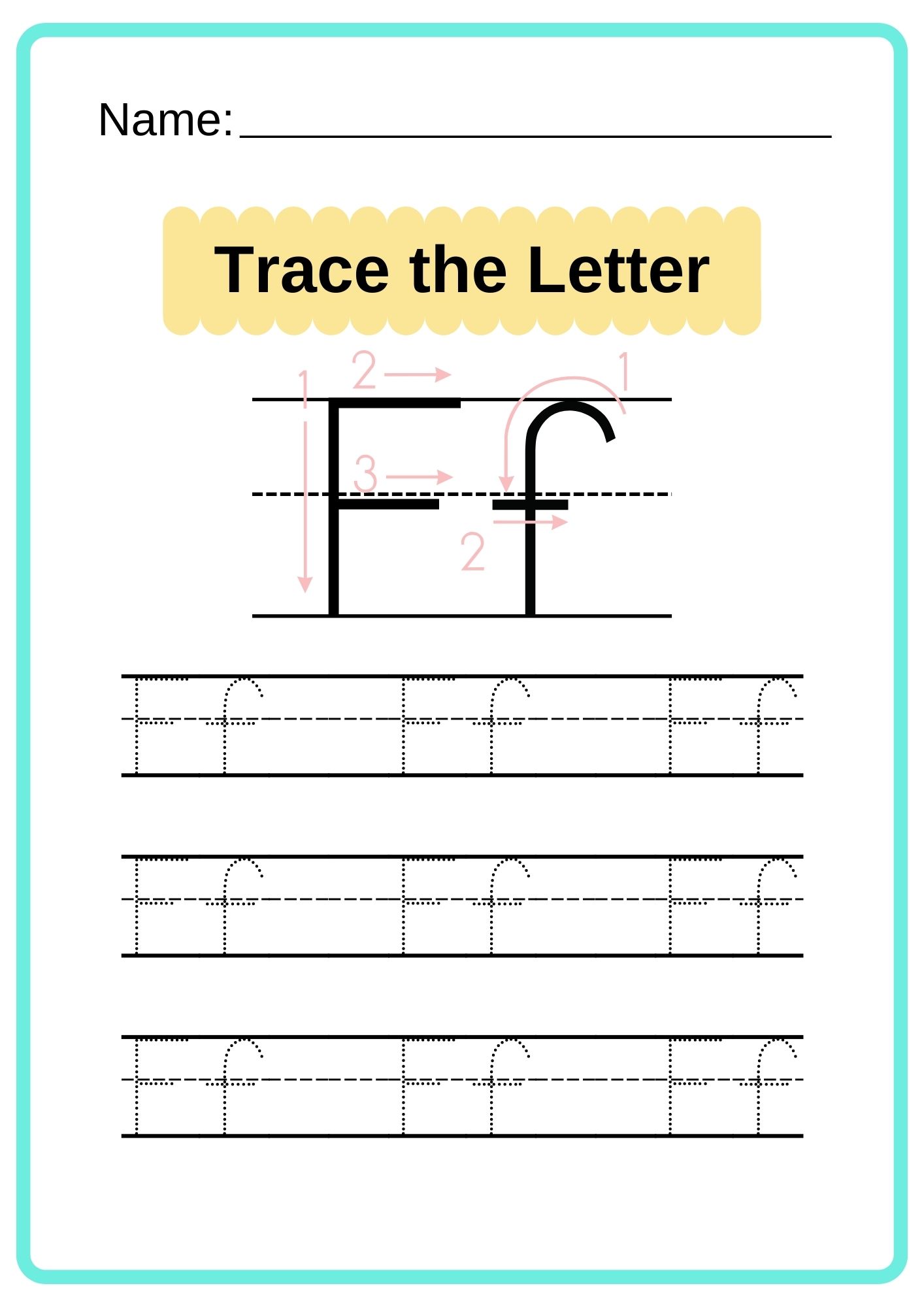 english alphabet tracing worksheet