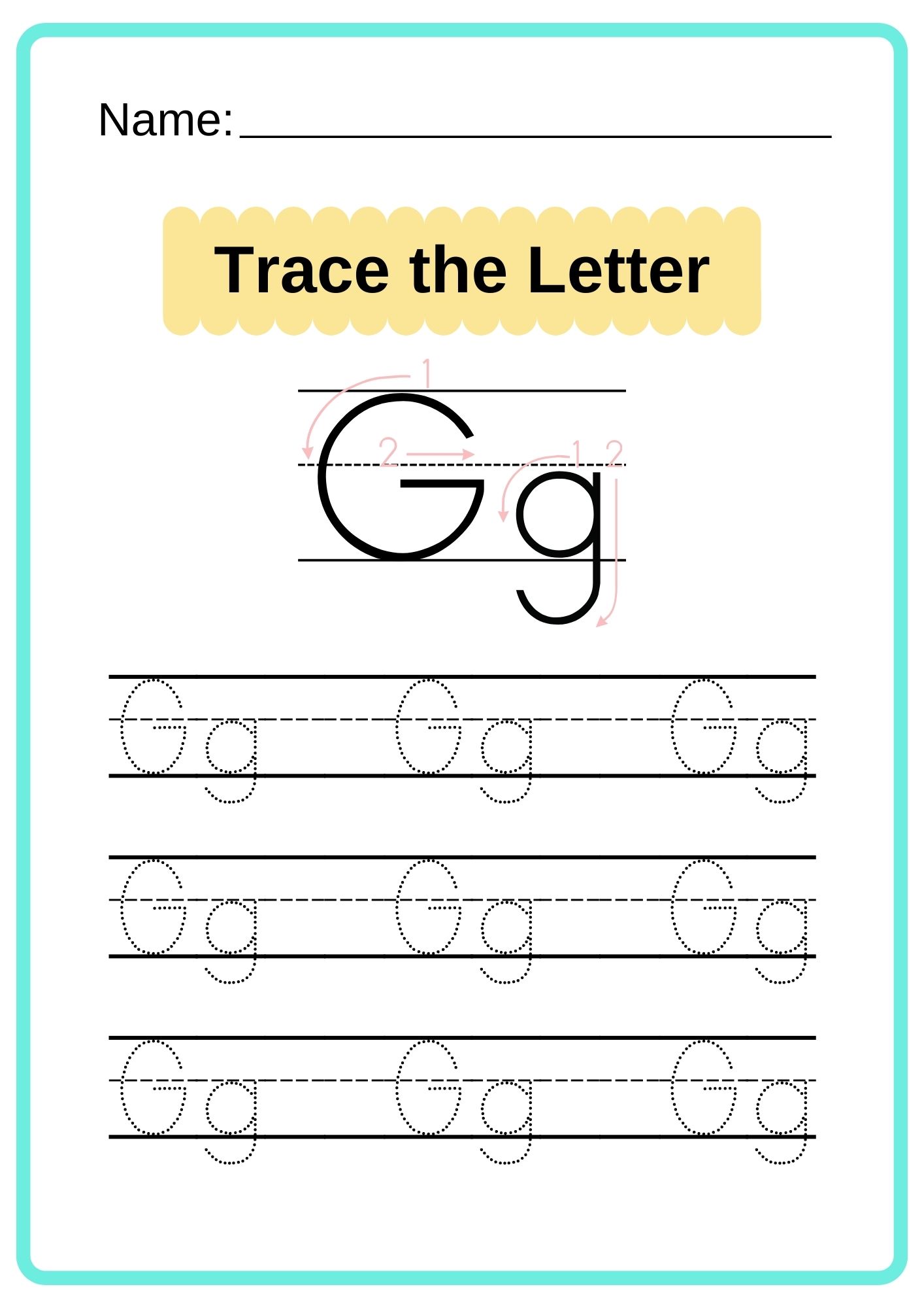 english alphabet tracing worksheet
