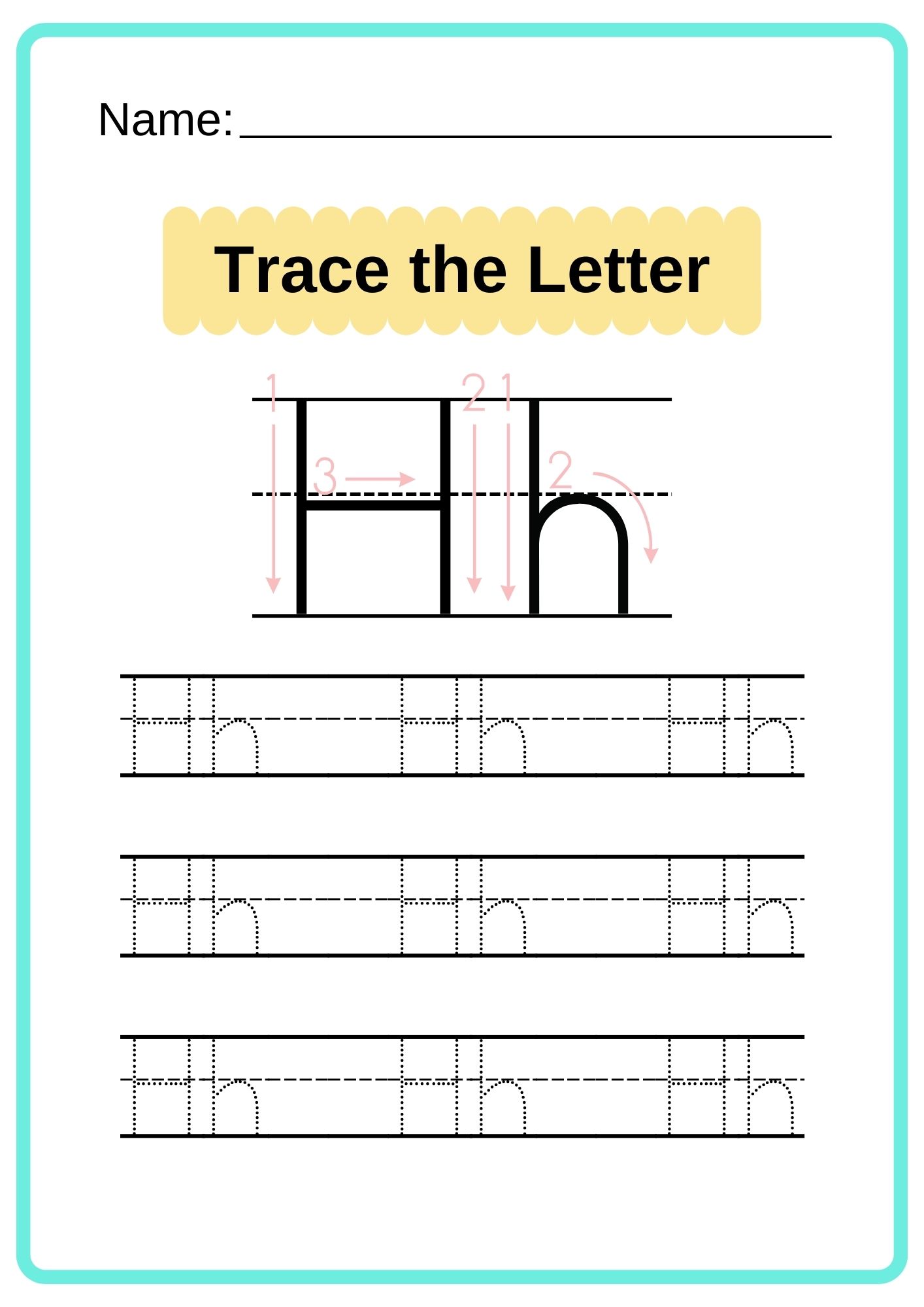 english alphabet tracing worksheet