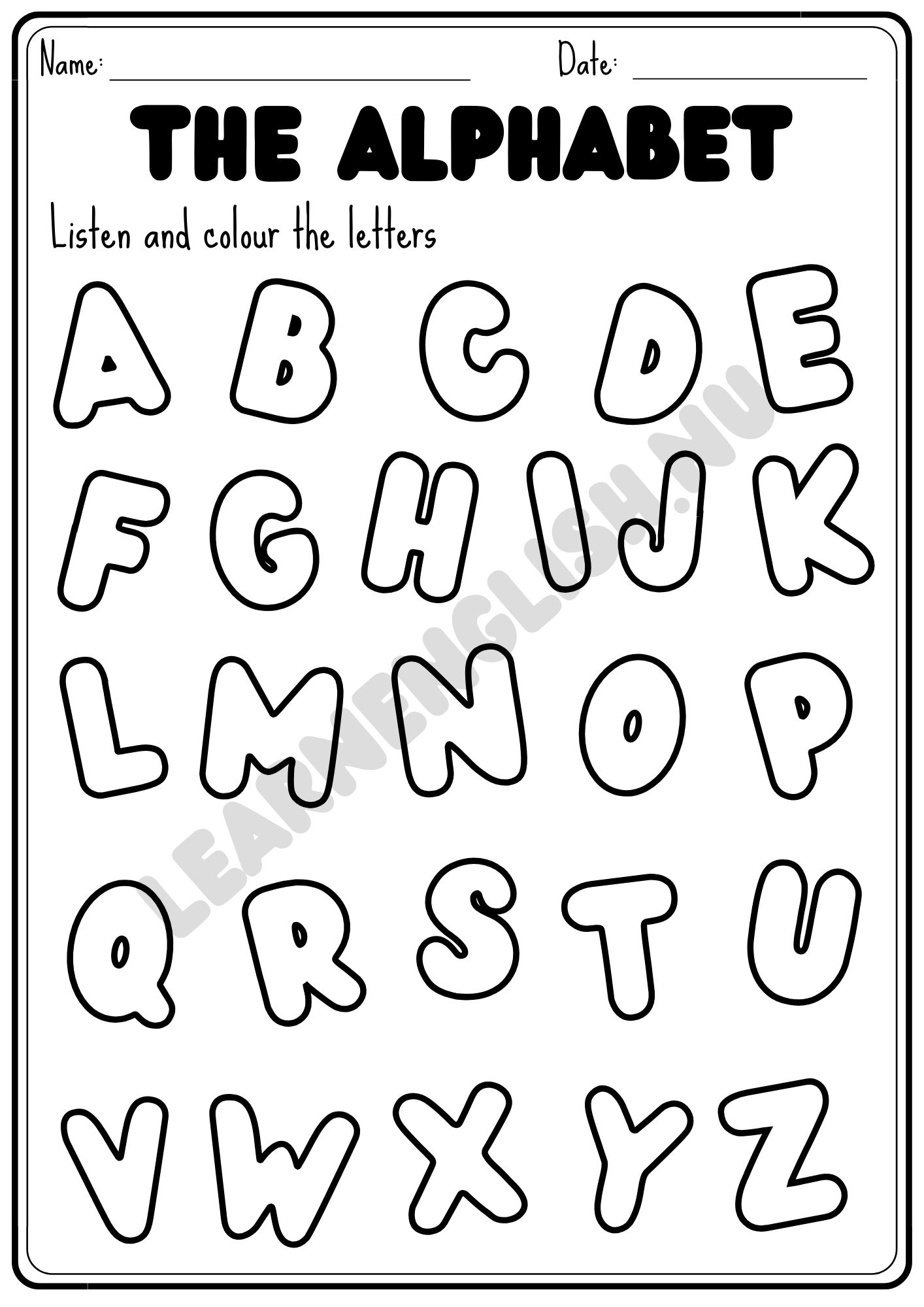 english alphabet uppercase