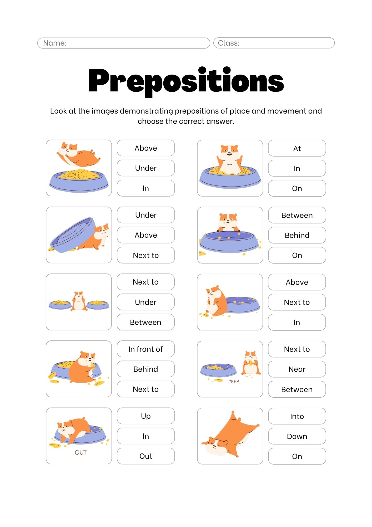 حروف الجر بالانجليزي بالصور والصوت