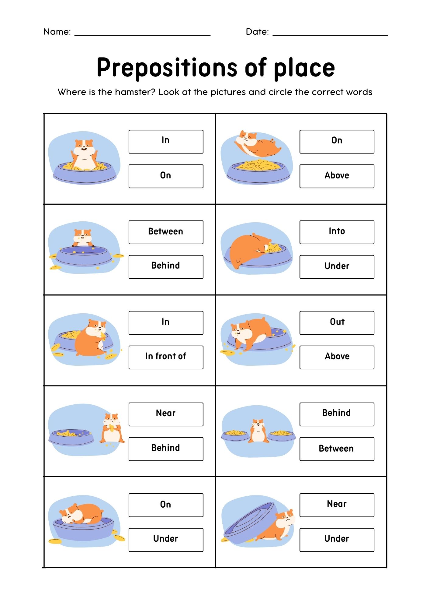 حروف الجر بالانجليزي بالصور والصوت