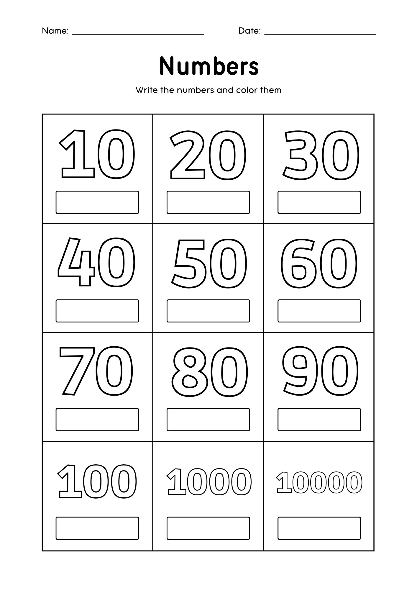 english numbers worksheet saudi
