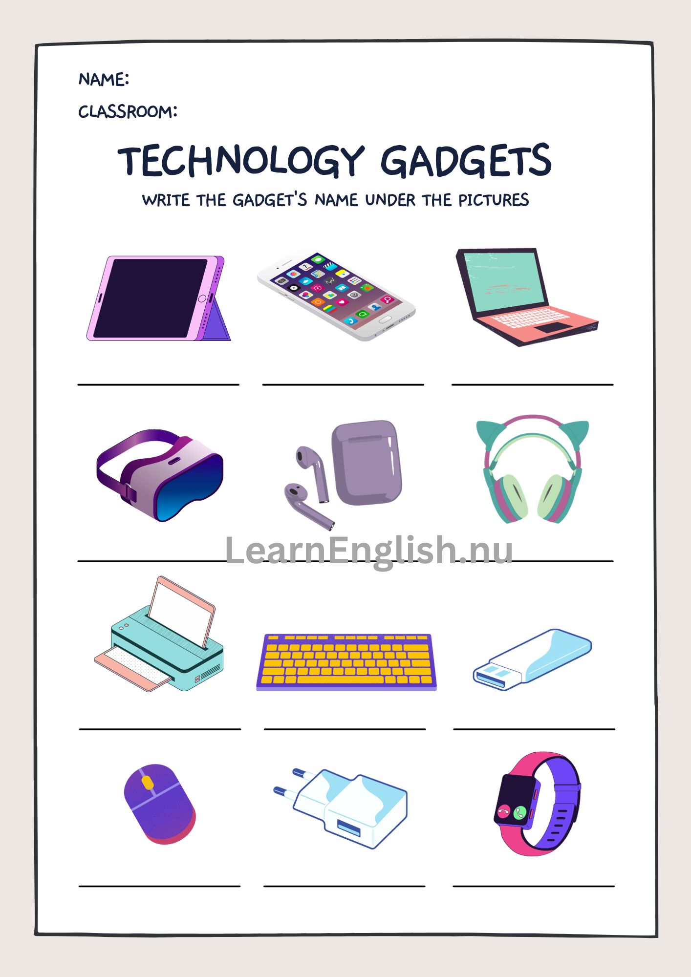 مفردات التكنولوجيا بالانجليزي بالصور والصوت